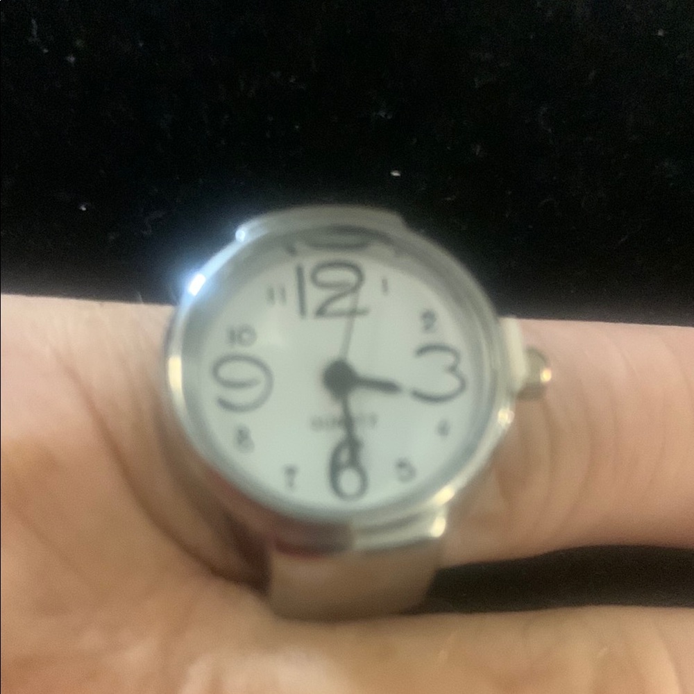 Silver Analog Watch with White Dial